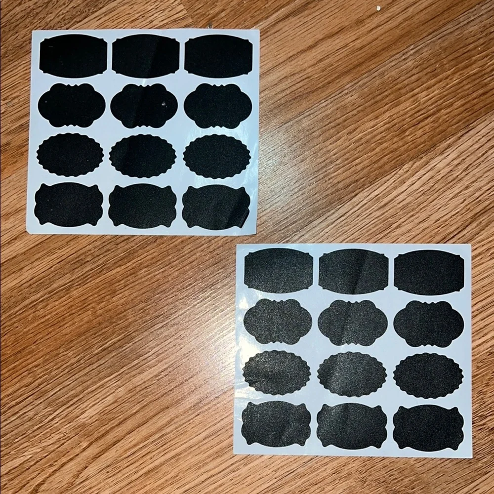 24 Black Chalkboard Label Stickers